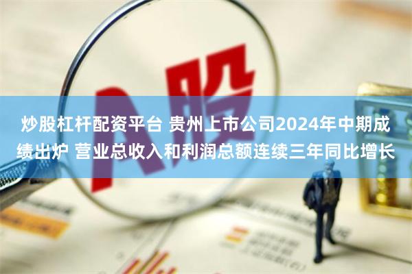 炒股杠杆配资平台 贵州上市公司2024年中期成绩出炉 营