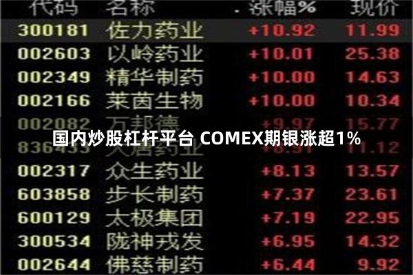 国内炒股杠杆平台 COMEX期银涨超1%