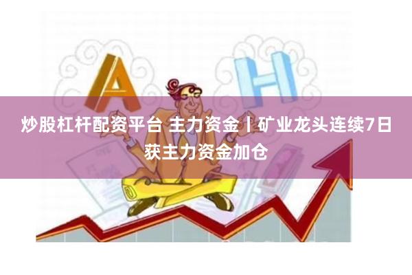 炒股杠杆配资平台 主力资金丨矿业龙头连续7日获主力资金加仓