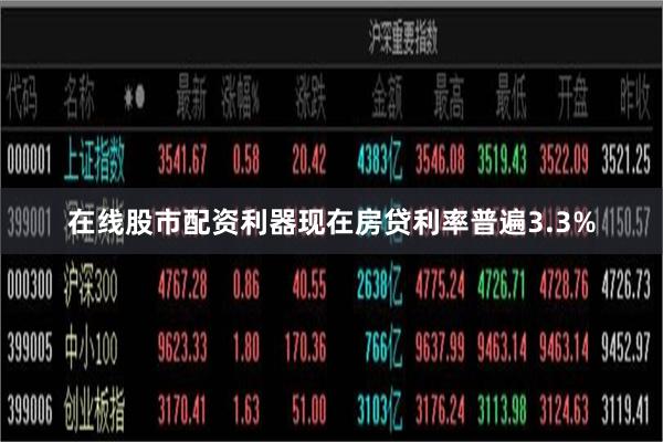 在线股市配资利器现在房贷利率普遍3.3%
